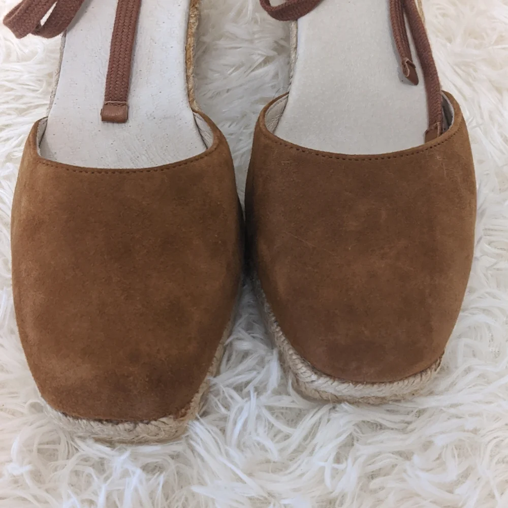 REFORMATION Suede Lace Up Espadrilles Sz 9.5 - Picture 5 of 9